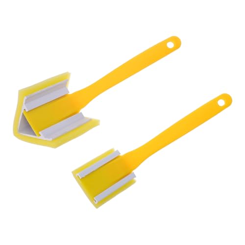 LIFKOME Pennelli per Angoli da Pittura Murale 2 Pezzi, Pennello Triangolare per Bordi e Rifiniture, Strumento per Pittura Dettagliata di Soffitti, Modanature e Battiscopa, Adatto