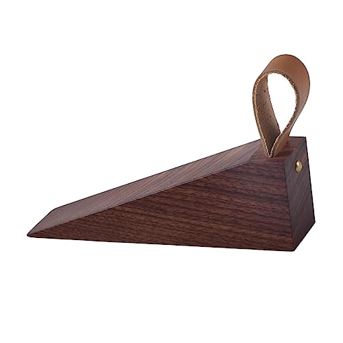 SEWACC 1pc Solid Wood Door Stop Bumpers for Cabinet Doors Tools Wooden Tambourine for Child Creative Door Stopper Durable Door Stopper Wood Door Stops Classic Walnut Household Door Plug