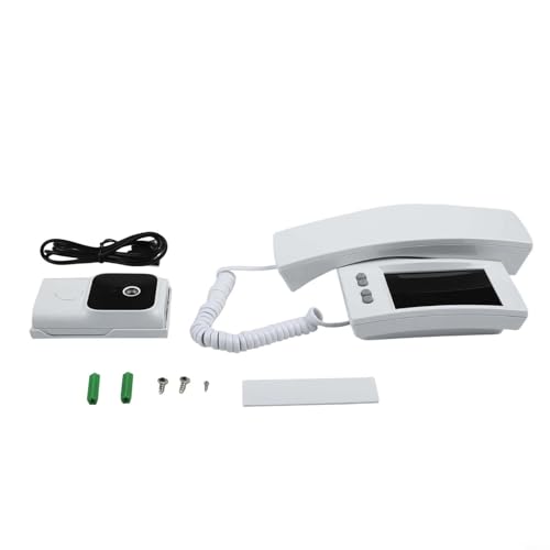 Videoportero intercomunicador con pantalla HD de 3 5 pulgadas infrarrojo y audio bidireccional, no requiere WiFi o aplicación (blanco)