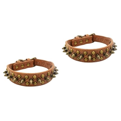 Collier pour chien rivet en cuir marron résistant pour l'extérieur