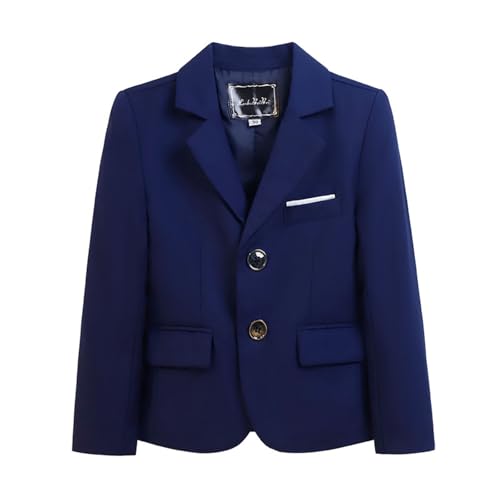 Reviews de Trajes y Blazers para Niño los más recomendados. 47 Blazers Formales para Niño, Chaqueta de Traje Informal con Botones, Trajes Ajustados Lisos, Abrigos Escolares, Blazer de Esmoquin para Cenas y Fiestas CC1-Blue 5 Años 6 Años
