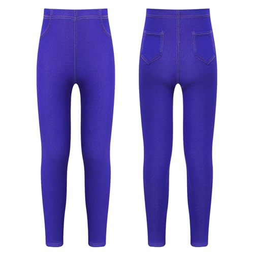 JEYPINMI Girls Stretchy Jeggings Skinny Jeans Elastic Waistband Denim Pants Casual Trousers with Pocket