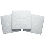 CHAMPRO Pro Style Molded Rubber Base Set of 3 Ground Anchored Bases for Baseball and Softball , WHITE, 15' x...
