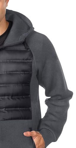 AFC Men's Active Fleece Quilted Puffer Jacket Hooded Soft Shell Coat 2X 3X 4X3