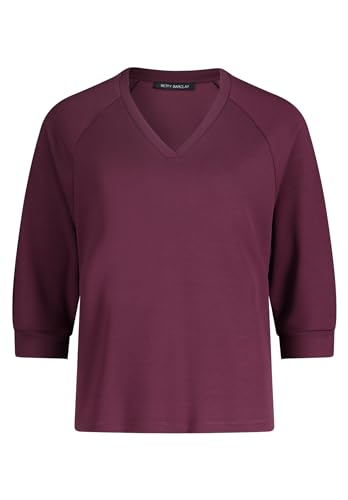 Betty Barclay Damen Sweatshirt mit V-Ausschnitt 46, Dark Aubergine