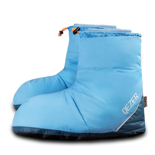 QEZER Down Booties for Men and Women Keep Warm Foot Warmers Camping Slippers Winter Camping Socks