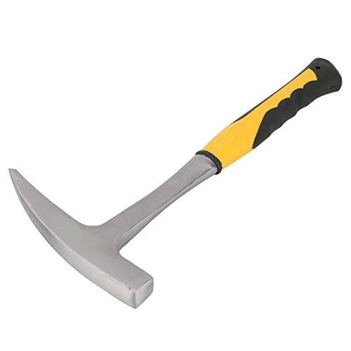 Geologischer Hammer Ziegelhammer aus kohlenstoffhaltigem Stahl Doppelkopf mit spitzer Spitze Flacher Mund Geologische Vermessung Ziegel-Entenschnabelhammer(L)