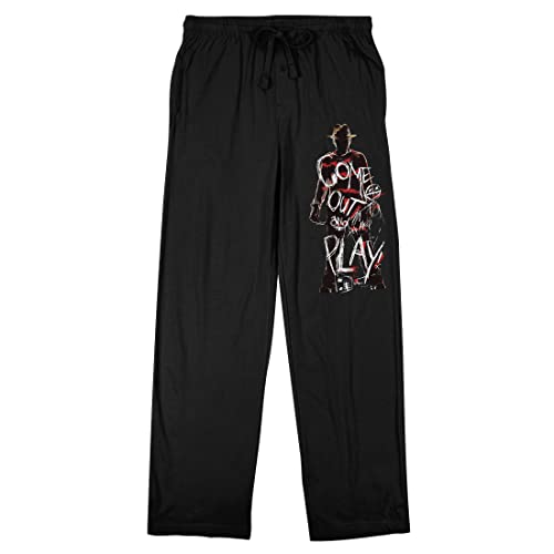 Nightmare On Elm Street Come Out And Play Men's Black Sleep Pajama Pants