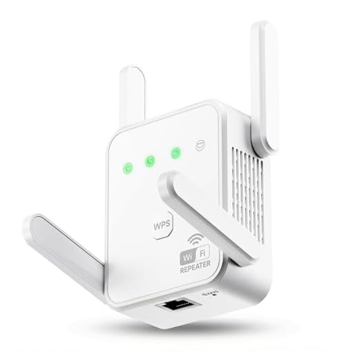 1200Mbps WiFi Extender Signal Booster for Home, Dual Band 5GHz/2.4GHz Wireless Internet Repeater with 4 External Antennas, Covers Up to 3600 Sq.ft & Supports 80 Devices, AP Mode with Ethernet Port