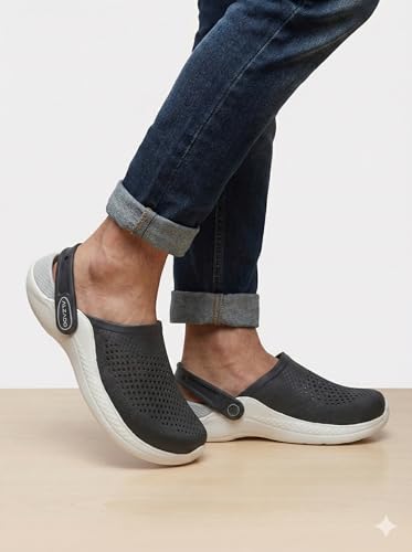 Image of Alzado Men's Classic Casual Sports Clogs /Sandals with Adjustable Back Strap for Adult | Comfortable & LightWeight| Stylish & Anti-Skid| Waterproof & Everyday Use Mules for Gents & Boys..