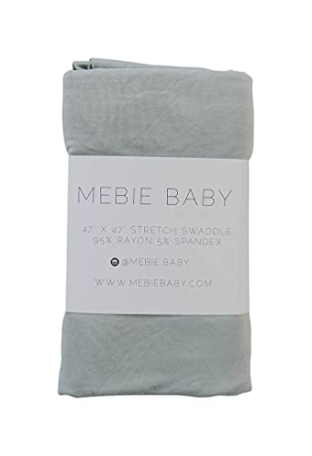 Image of Mebie Baby Stone Stretch Swaddle, Modern and Neutral Swaddle Blanket for Baby Girl or Boy, Soft Baby Blankets, Newborn Swaddle Blanket, 0-3 Month, Comfy Wrap, Baby Essentials & Gifts (47" x 47")