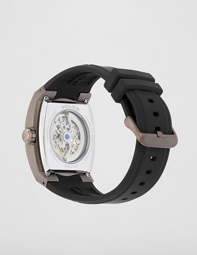 Image of Police Automatic Analog with Black Dial Black Silicone Strap Watch for Men - PLPEWJR0072204