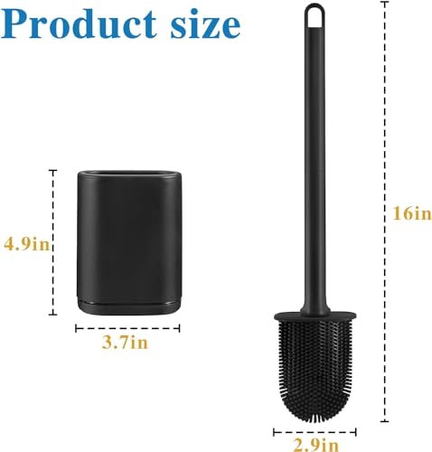 Gaxmns MTS Silicone Toilet Brush And Holder Bendable Efficient Cleaning Wall Mounted Toilet Bowl Brush thumb #5