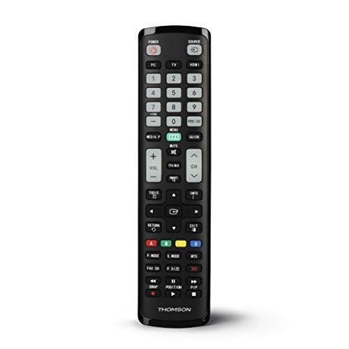 Thomson | Mando a Distancia para televisores Samsung, Universal para Samsung TV, Listo para Usar, con Botones Luminosos, Modo Simple para Personas Mayores, Color Negro.