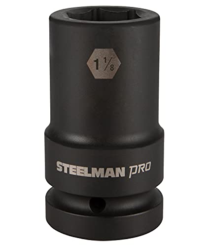 STEELMAN PRO 79340 1-Inch Drive x 1-1/8-Inch 6-Point Thin Wall Deep Impact Socket