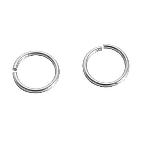100 anillos de acero inoxidable con círculo abierto para bisutería, para conectores, 14 mm x 1,2 mm, color plateado 12mmx1.2mm 12mmx1.2mm