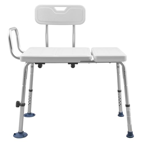 VEVOR Tub Transfer Bench for Bathtub, 400 lbs Capacity Heavy Duty Shower Chair with Arm, Backrest and Curtain Slot, Height Adjustable Shower Bench Bath Seat for Adults, Seniors, Elderly and Disabled by VEVOR - Image 3