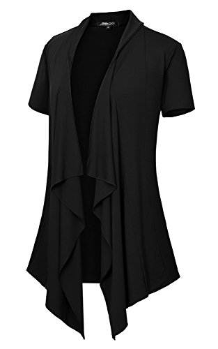 Women's Short Sleeve Draped Open Front Cardigan Lightweight Summer Vest for Women