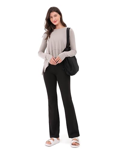 Image of ODODOS Soft Modal Long Sleeve Crop Top for Women with Thumb Hole Athletic Gym Workout Cropped Yoga Shirts