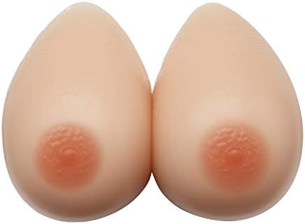 Ecoup 800g/Pair C Cup Silicone Breast Forms Self-Adhesive Fake Breasts for Transgender (Peachpuff, 800g/Pair)