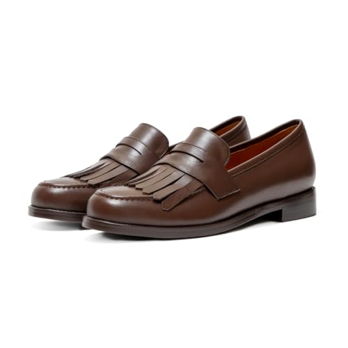 Image of ONEENO Women's Flat Leather Fringe Loafer