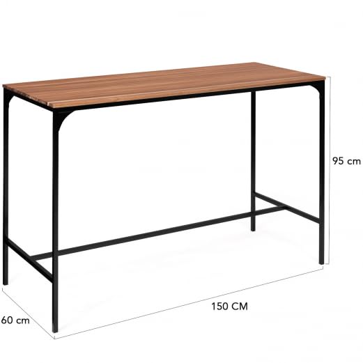 IDMarket – Salón de jardín Panamá Conjunto de bar de mesa alta y 6 taburetes de diseño industrial acacia