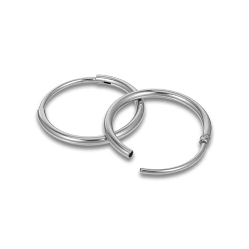 Petites créoles en argent pour femme - Mini créoles délicates - Petites créoles polies et...