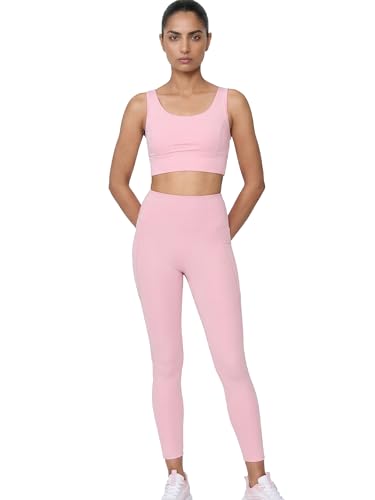 Image of Enamor High Rise 7 /8th Length Adjustable Drawstring Workout Leggings for Women - Hugged Fit, Quick Dry, Antimicrobial - A605