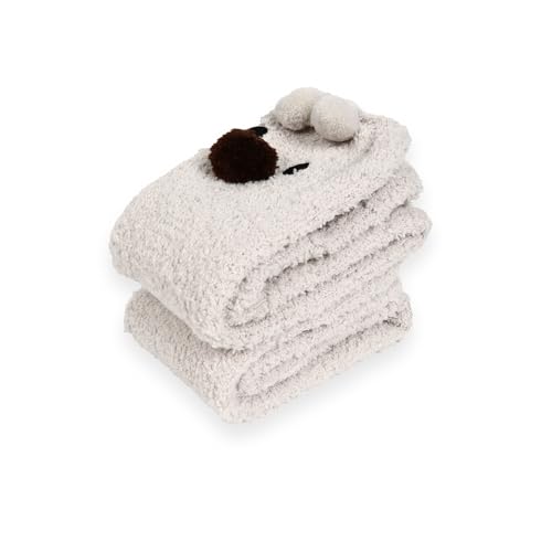 Image of Benefeet Sox Girls Cute Animal Fuzzy Knee High Socks Womens Funny Striped Cozy Winter Warm FluffyThigh High Socks Leg Warmers