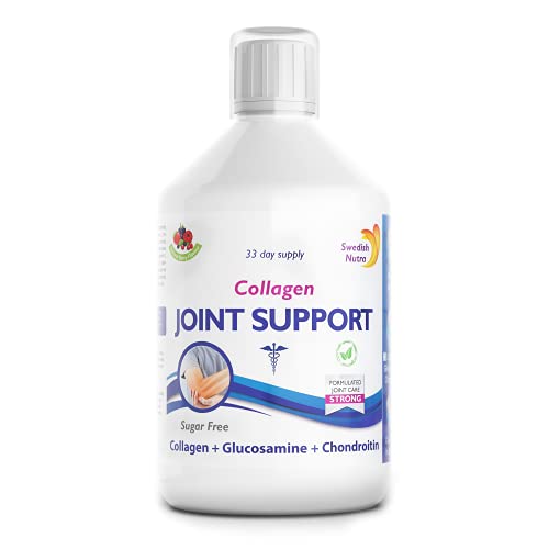 Swedish Nutra - Joint Support Collagen - Packung mit 500 ml, 33-Tage-Vorrat | Beerengeschmack | mit Glucosamin & MSM | 100% natürliches Aroma, zucker- & glutenfrei | hohe Absorptionsrate