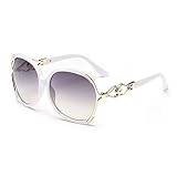 BVAGSS Sunglasses Women Oversized Fashion UV Protection WS008 (White Frame, Gray Lens)
