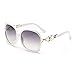 BVAGSS Women's Sunglasses Vintage Oversized Or Modern Glasses WS008 (White Frame, Gray Lens)