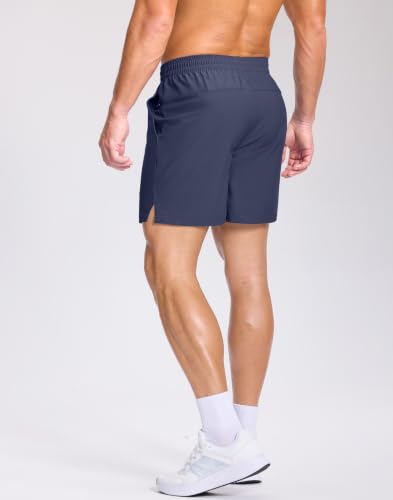 Image of GGJ Men's Lightweight Athletic Shorts with 2 Zipper Pockets 7 inch /9 inch /5 inch Gym Workout Running Quick Dry Tennis Shorts for Men