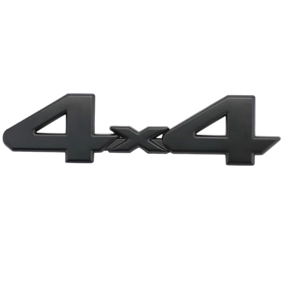Emblema Adhesivo 4x4 Metal, Insignia 4x4, Compatible con Toyota SUV 4WD, Adhesivo 4x4 para carrocería, Insignia 4x4, Medidas 21.3 cm Ancho x 3.2 cm Alto, Metálico, Negro Mate