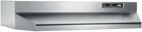 Broan-NuTone 24-inch Under-Cabinet Convertible Range Hood with 2-Speed Exhaust Fan and Light, MAX 210 CFM, Stainless Steel