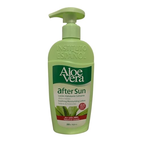Loción after Sun con aloe vera – Refrescante e hidratante Aftersun cuidado para la piel dañada por el sol – 300 ml – Gel después del sol para hombres, mujeres y niños