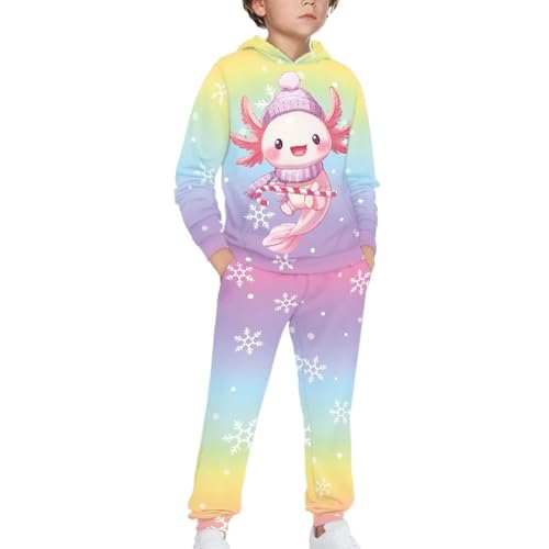 WELLFLYHOM Girls Clothes Set 2 PCS Pullover Hoodie and Pants Outfit Long Sleeve Sweatshirt and Jogger Pants (5-12T)3