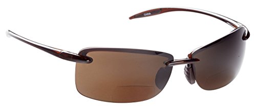 Del Mar Polarized Bifocal Sunglass with Freestone Brown Lens, Shiny Rootbeer Frame