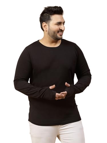 Rigo Plus Size Thumbhole-Long Sleeve T-Shirts for Men | Round Nec...