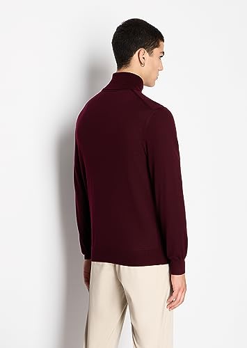 Armani Exchange Men's Merino Wool Long Sleeve Turtleneck Sweater, Wine Tasting4