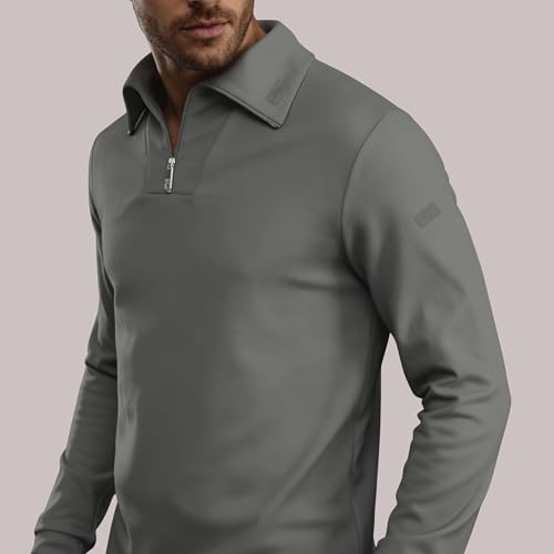 Brandsseller Herren Troyer mit Half-Zip – Leichter Baumwollpullover mit...