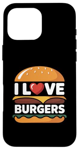I Love Burgers ジューシーおいしそうな喜び スマホケース iPhone 16 Pro Max 用