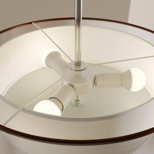 Plafoniera Lindby Pikka, Marrone, Tessile, Ø 50 Cm, E27 - 9