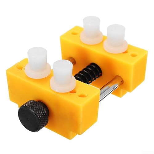 ZWEquipint Mini étau de table pour réparation de montres, support fixe en plastique et en métal avec mâchoires à ressort, ouverture maximale de 2,5 cm, 56 x 46 mm, pour petites pièces d'horlogerie, 1