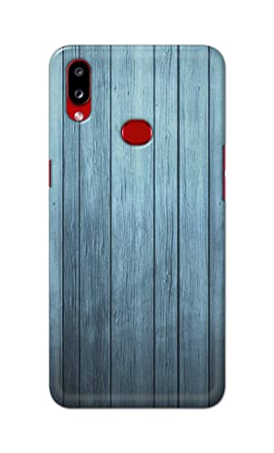 Image of Printed Hard Back Cover Case for Samsung Galaxy A10s | Samsung Galaxy M01s Back Cover (Wooden Blue) -1302