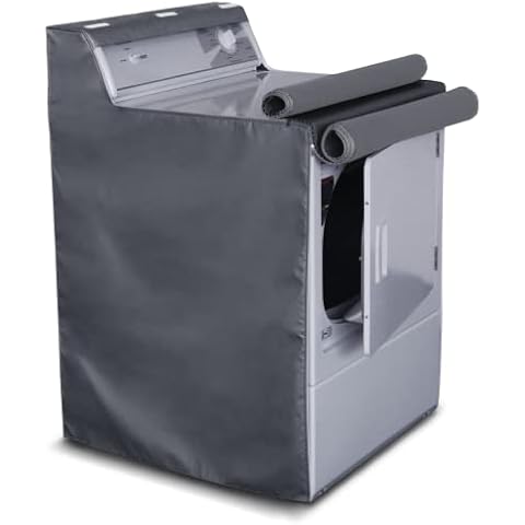 AKEfit Washing Machine Cover, Zipper Design,Fit for Outside Top or Front Load Washer/Dryer Waterproof Dustproof Sunproof 27"W x 26"D x 43"H-Grey Cover