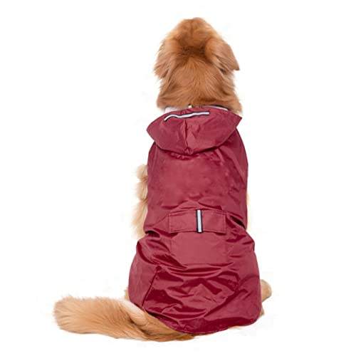 HOLIDYOYO Reflective Hooded Puppy Poncho Dog Raincoat for Big Dogs Durable with Reflective Strips for Safety Rainy Days
