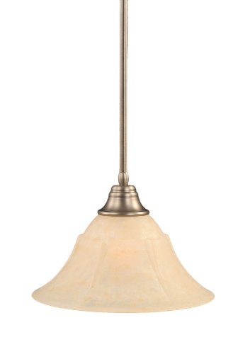 Toltec Lighting 26-Bn-53313 Stem Pendant Light Brushed Nickel Finish With Amber Marble Glass Shade, 14-Inch #TOP23