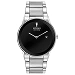 Citizen-Stainless-Steel-Eco-Drive-Analog-Black-Dial-Men-Watch-Au1060-51E-Silver-Band