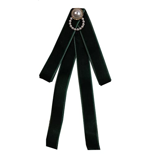 FASELE JKQBUX japanese Ladies Party Long Adjustable Bow Tie Womens Girl Necktie Bowtie female ribbon Women Ties (Dark Green/Pin)